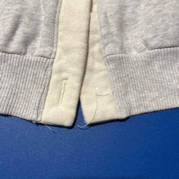 PINK VICTORIA’S SECRET PREMIUM FLEECE BOYFRIEND CARDIGAN GREY/CREAM SIZE SMALL - Picture 8 of 9